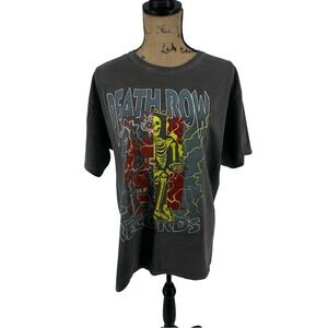Death Row Records T Shirt Mens Lg Charcoal Gray Lightning Graphic‎ Hip Hop 90s